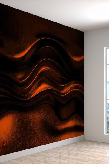 3 Boyutlu Geometrik Dalga Desenli Isı Ve Ses Yalıtımlı Sağlıklı Tekstil Duvar Kağıdı