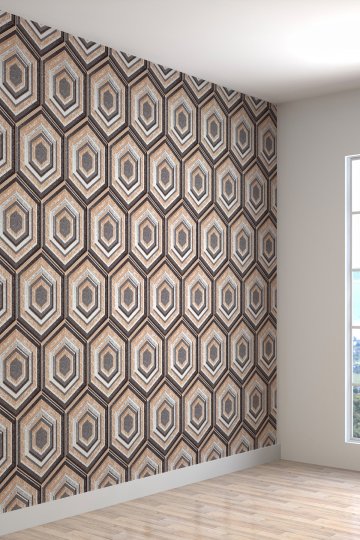 3 Boyutlu Geometrik Desenli Silinebilir Tekstil Duvar Kağıdı