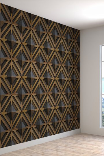 3 Boyutlu Geometrik Desenli Silinebilir Tekstil Duvar Kağıdı