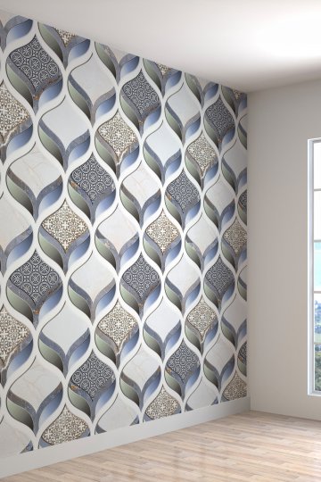 3 Boyutlu Geometrik Şekilli Desen Silinebilir Tekstil Duvar Kağıdı