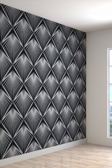 3 Boyutlu Geometrik Yaprak Desenli Silinebilir Tekstil Duvar Kağıdı