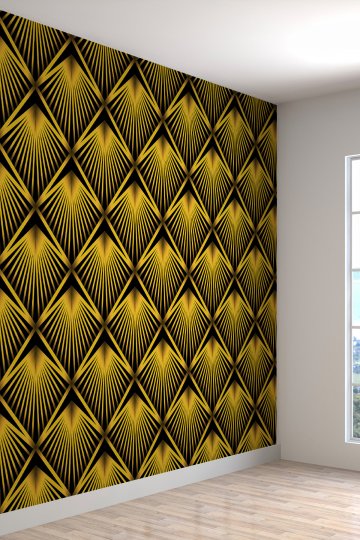 3 Boyutlu Geometrik Yaprak Desenli Silinebilir Tekstil Duvar Kağıdı