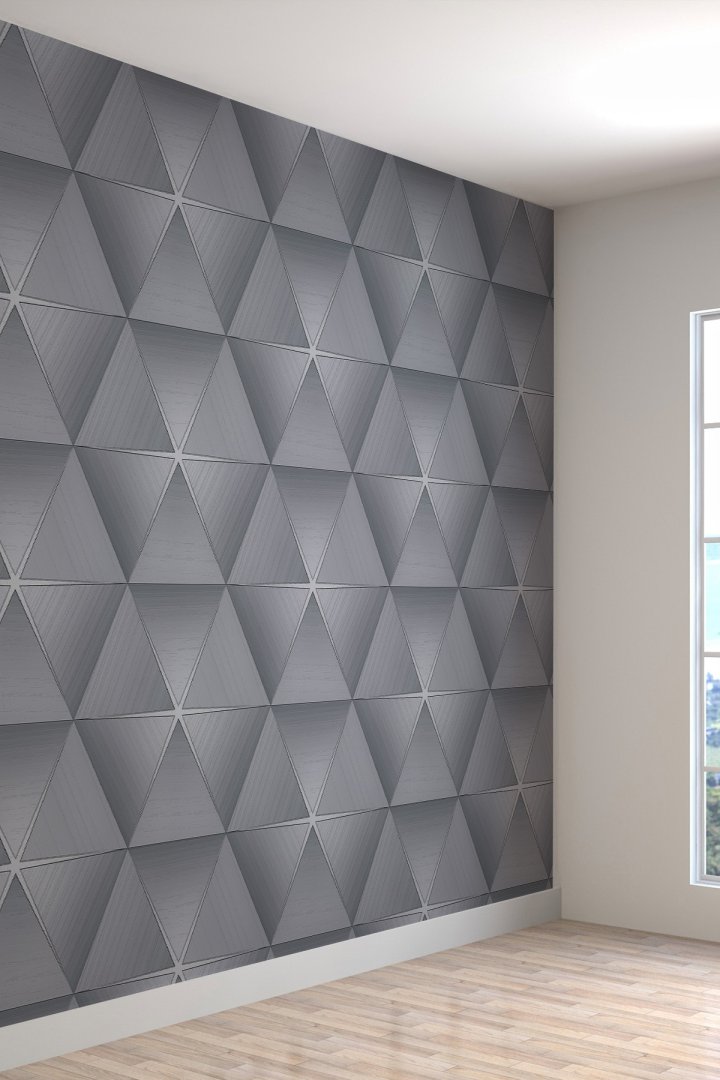 3 Boyutlu Geometrik Yıldız Desenli Silinebilir Tekstil Duvar Kağıdı