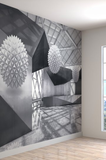 3 Boyutlu Kristal Toplar Desenli Isı Ve Ses Yalıtımlı Sağlıklı Tekstil Duvar Kağıdı