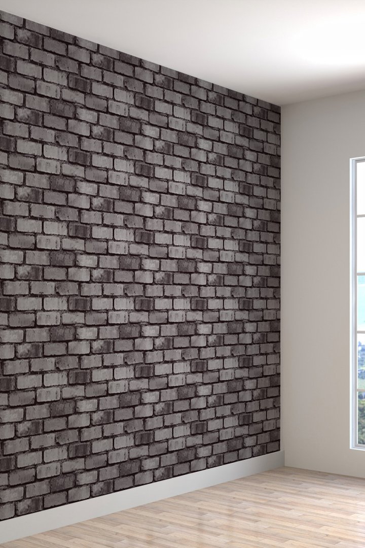 3 Boyutlu Taş Duvar Desenli Silinebilir Tekstil Duvar Kağıdı