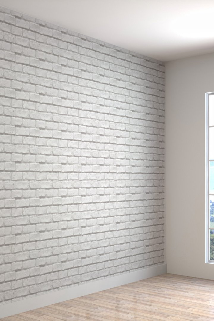 3 Boyutlu Tuğla Duvar Desenli Silinebilir Tekstil Duvar Kağıdı