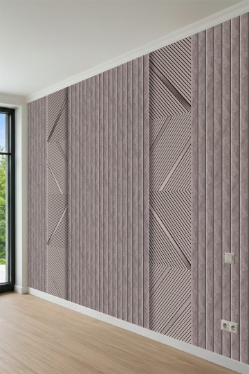  3D Görünümlü Modern Geometrik Çizgili Tek Parça Tekstil Duvar Kağıdı
