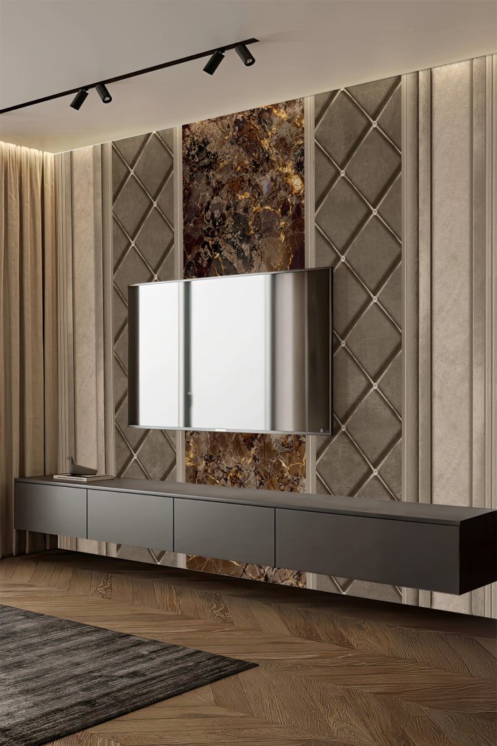 3D Mermer Efektli Kapitone Panel Duvar Kaplama – Lüks Salon, TV Ünitesi ve Yatak Başı Dekorasyonu
