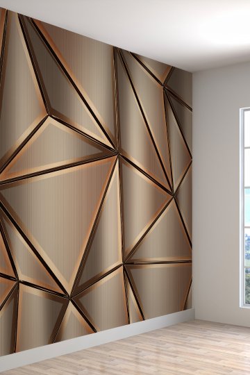 3D Soyut Geometrik Üçgen Desenli Tekstil Duvar Kağıdı