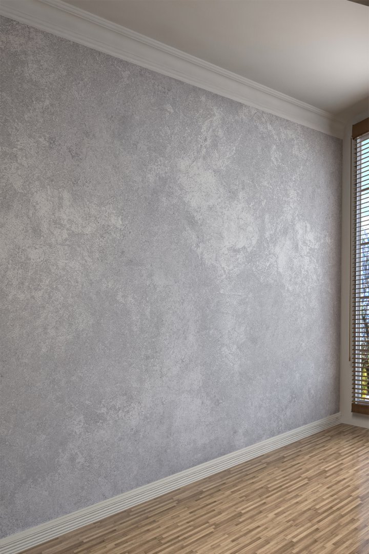 Açık Gri Beton Görünümlü Tekstil Duvar Kağıdı