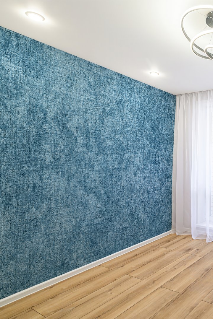 Açık Mavi Loft Tarzı Rustik Tek Parça Duvar Kağıdı