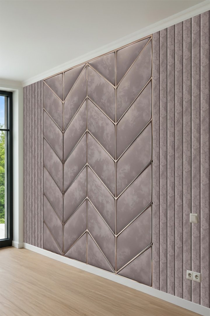  Baklava Desenli Yumuşak Dokulu Modern Panel Tek Parça Tekstil Duvar Kağıdı