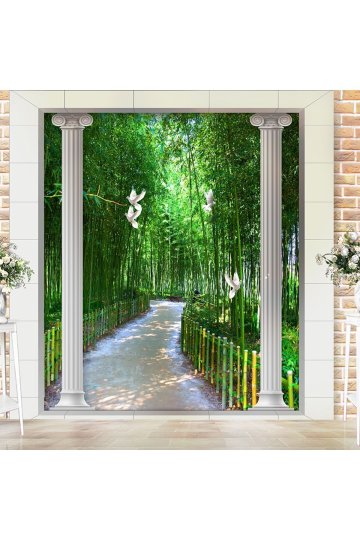 Bambu Orman Manzaralı Isı Ve Ses Yalıtımlı Sağlıklı Tekstil Duvar Kağıdı
