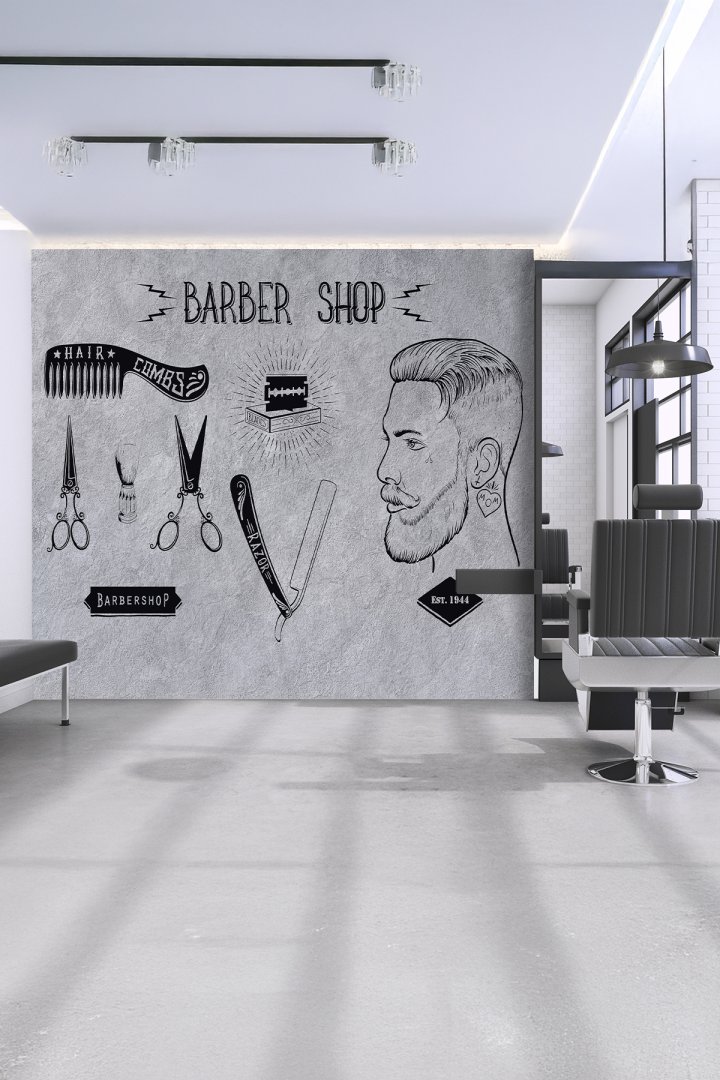 Barber Tools Tekstil Duvar Kağıdı