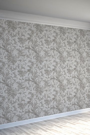 Barok Çiçek Desenli Modern Klasik Tarz Tekstil Duvar Kağıdı