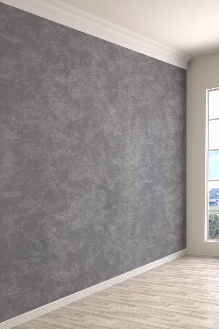 Beton Görünümlü Gri Tekstil Tek Parça Duvar Kağıdı
