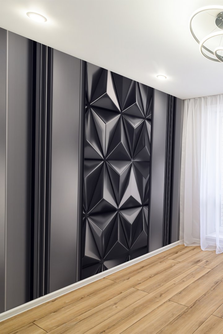 Black Diamond 3D Tek Parça Tekstil Duvar Kağıdı