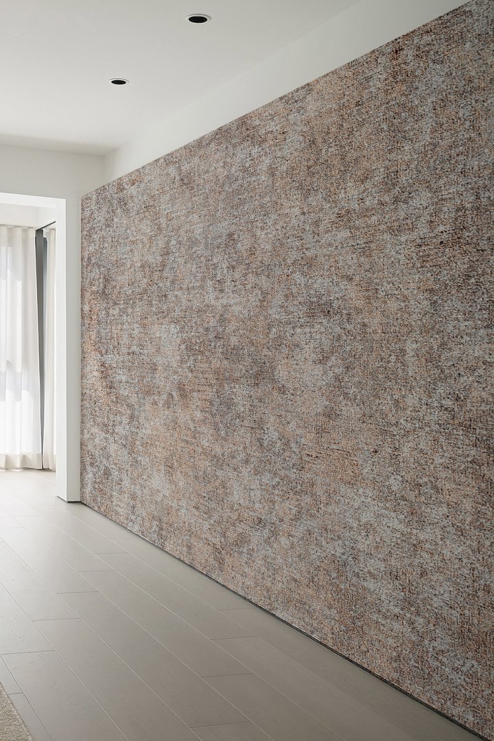 Buz Mavi Gri Beton Görünümlü Silinebilir Tekstil Duvar Kağıdı