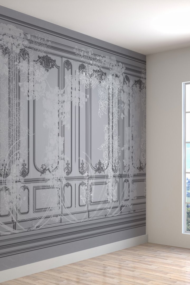 Çerçeve Desenli Isı Ve Ses Yalıtımlı Sağlıklı Tekstil Duvar Kağıdı