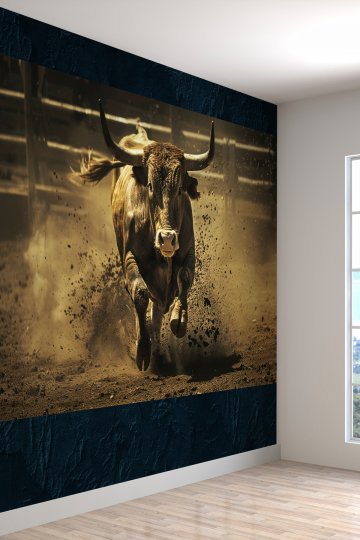 Charging Bull Güç ve Enerji Spor Salonu & Fitness Tek Parça Tekstil Poster