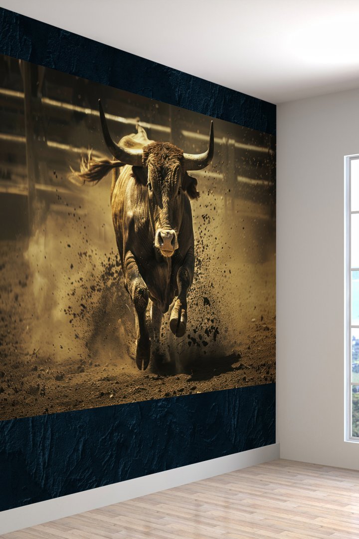 Charging Bull Güç ve Enerji Spor Salonu & Fitness Tek Parça Tekstil Poster