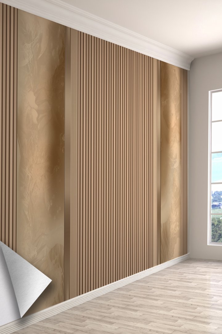 Çizgili Modern Panel Tek Parça Tekstil Duvar Kağıdı