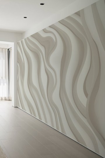 Dalga Desenli Modern Tek Parça Tekstil Duvar Kağıdı