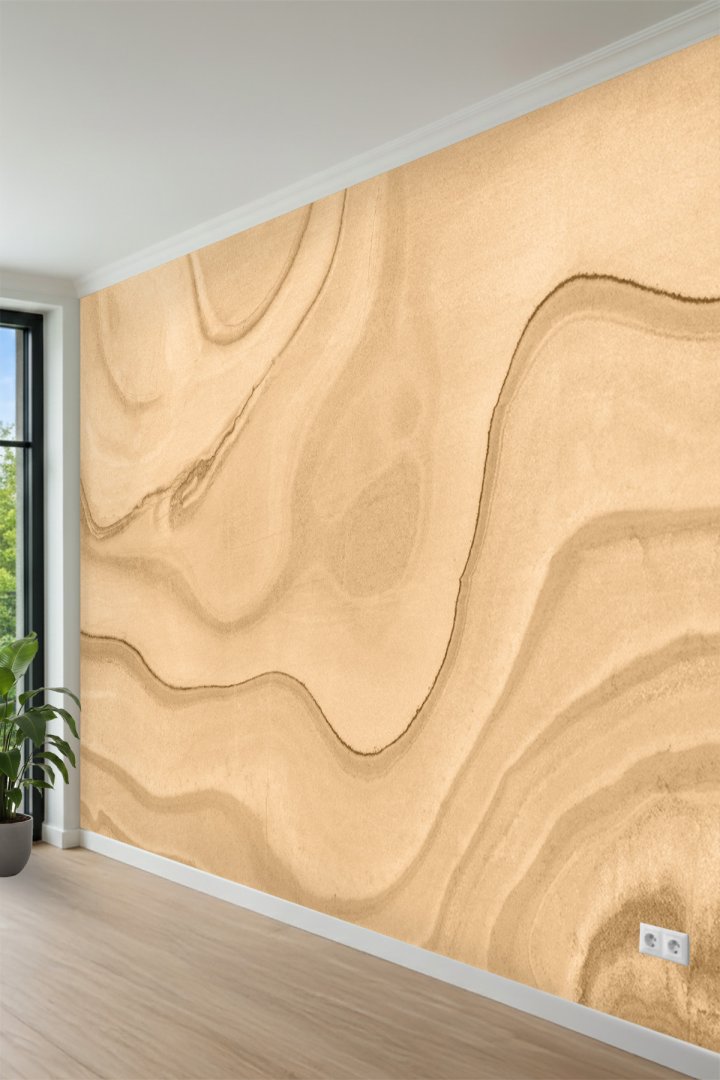 Doğal Mermer Dalga Dokulu Modern Minimal Tek Parça Tekstil Duvar Kağıdı 