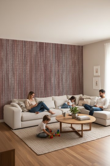 Dokuma Desen Arkaplan Silinebilir Sağlıklı Tekstil Duvar Kağıdı