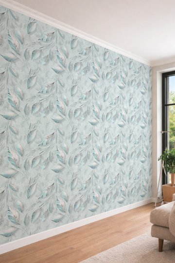 Dreamwall 3 Boyutlu Kabartma Efektli Soft Yaprak Desenli Tek Parça Tekstil Duvar Kağıdı
