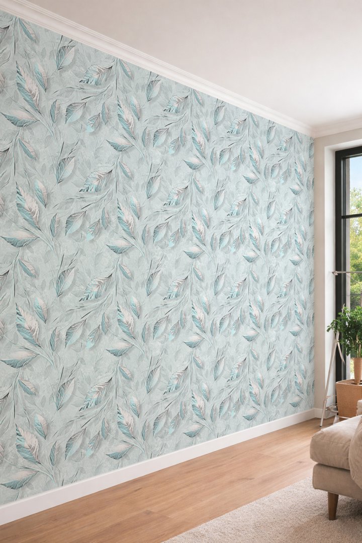 Dreamwall 3 Boyutlu Kabartma Efektli Soft Yaprak Desenli Tek Parça Tekstil Duvar Kağıdı