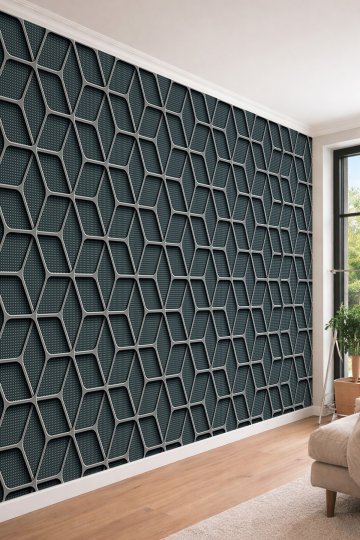 Dreamwall 3D Görünümlü Petek Izgara ve Mesh Dokulu Tek Parça Tekstil Duvar Kağıdı