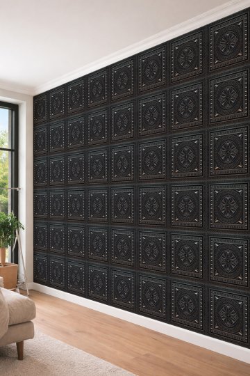 Dreamwall 3D Görünümlü Viktorya Tarzı Antik İşlemeli ve Panel Desenli Tekstil Duvar Kağıdı
