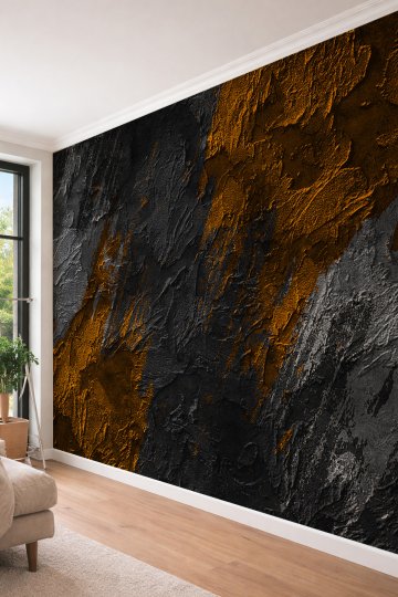 Dreamwall 3D Görünümlü Yoğun Sıva Dokulu Soyut Desenli Lüks Tek Parça Tekstil Duvar Kağıdı