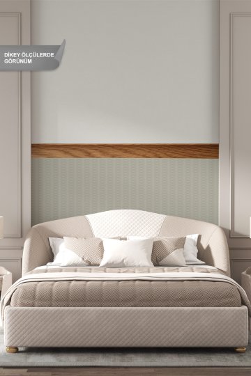 Dreamwall Ahşap Çerçeve ve Çizgi Desenli Tek Parça Tekstil Duvar Kağıdı küçük görsel 2