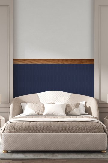 Dreamwall Ahşap Çerçeve ve Koyu Çizgi Desenli Tek Parça Tekstil Duvar Kağıdı küçük görsel 2