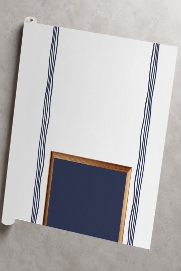 Dreamwall Ahşap Çerçeve ve Koyu Çizgi Desenli Tek Parça Tekstil Duvar Kağıdı küçük görsel 4
