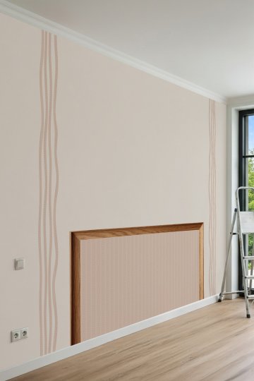 Dreamwall Ahşap Çerçeve ve Soft Çizgi Desenli Tek Parça Tekstil Duvar Kağıdı