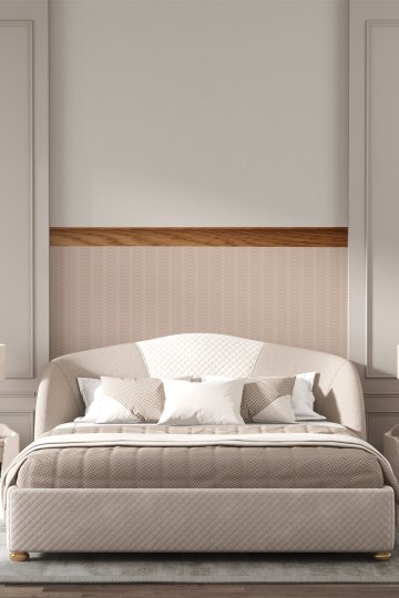 Dreamwall Ahşap Çerçeve ve Soft Çizgi Desenli Tek Parça Tekstil Duvar Kağıdı küçük görsel 2