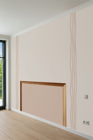 Dreamwall Ahşap Çerçeve ve Soft Çizgi Desenli Tek Parça Tekstil Duvar Kağıdı küçük görsel 4