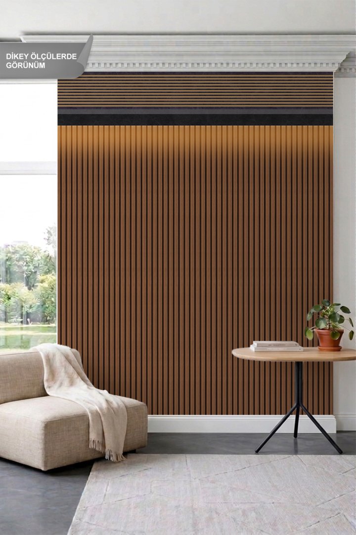 Dreamwall Ahşap Çıtalı Çerçeve Desenli Tek Parça Tekstil Duvar Kağıdı