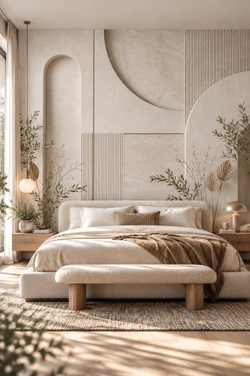 Dreamwall Alba Formları - Kavisli Kemerler Desenli Tek Parça Tekstil Duvar Kağıdı  küçük görsel 2
