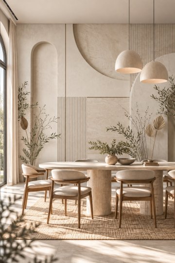 Dreamwall Alba Formları - Kavisli Kemerler Desenli Tek Parça Tekstil Duvar Kağıdı  küçük görsel 3