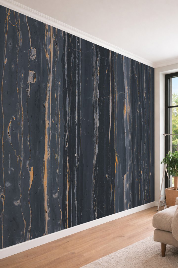 Dreamwall Altın Damarlı Mermer Desenli Sanatsal Tek Parça Tekstil Duvar Kağıdı
