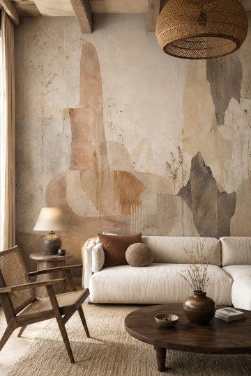 Dreamwall Atölyenin Son Tuvali Bohem Desenli Tek Parça Tekstil Duvar Kağıdı küçük görsel 3