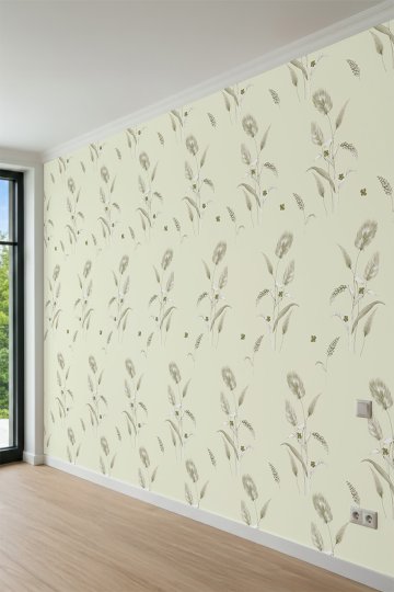 Dreamwall Başak ve Ot Motifli Tek Parça Tekstil Duvar Kağıdı küçük görsel 4