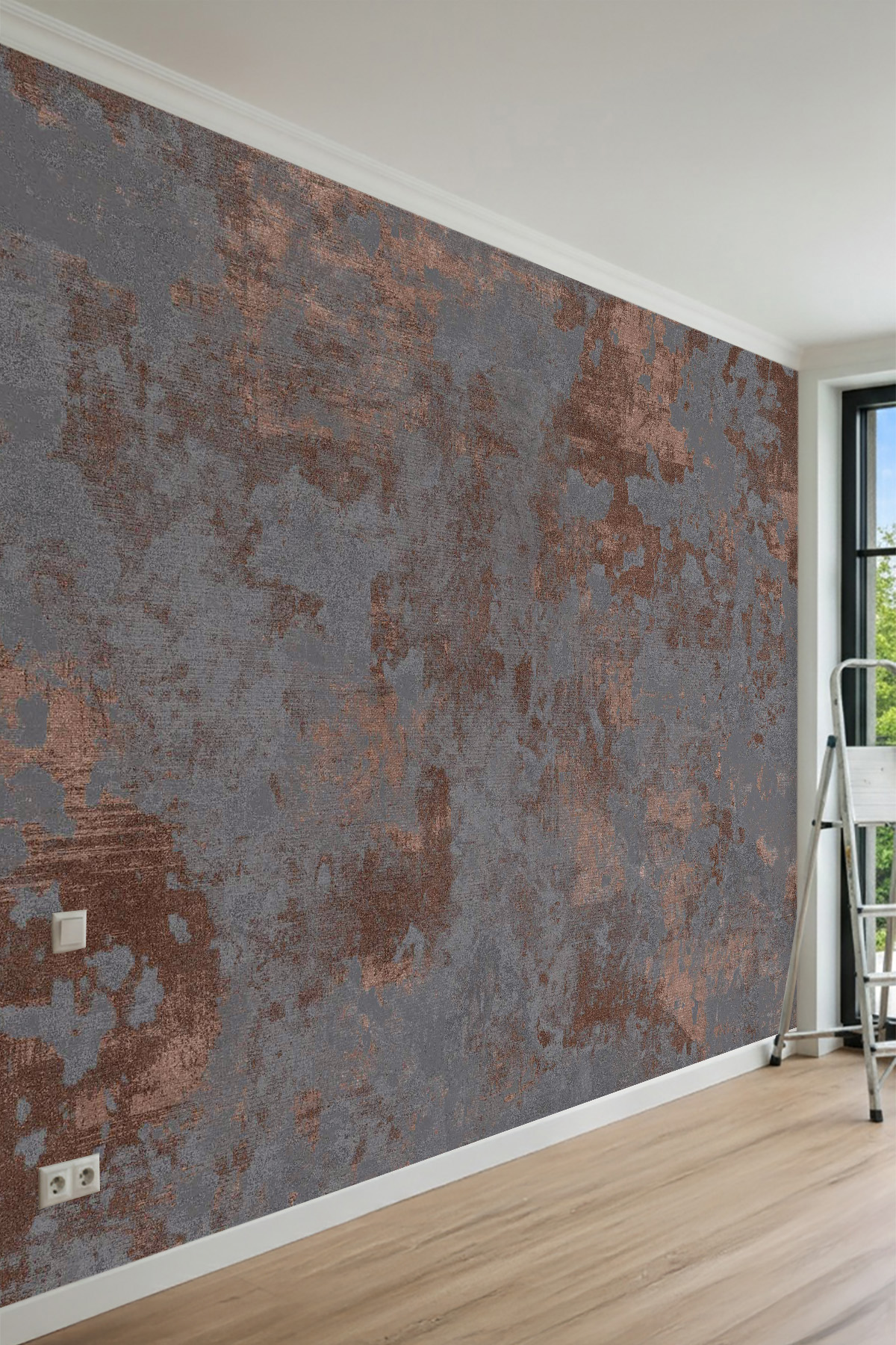 Dreamwall Beton Ve Çok Renkli Tekstil Doku Desenli Tek Parça Tekstil Duvar Kağıdı görsel 1