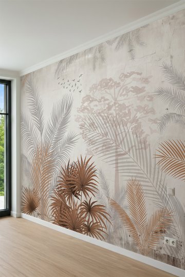 Dreamwall Bohem Tarzında Palmiye Yapraklı Tek Parça Tekstil Duvar Kağıdı küçük görsel 3