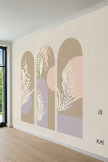 Dreamwall Boho Kemerli Yaprak Desenli Desenli Tek Parça Tekstil Duvar Kağıdı küçük görsel 4
