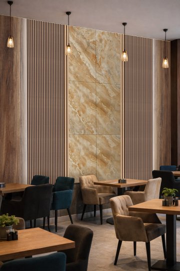 Dreamwall Ceviz Ahşap Çıtalı ve Latalı Panel Desenli Tek Parça Tekstil Duvar Kağıdı küçük görsel 1
